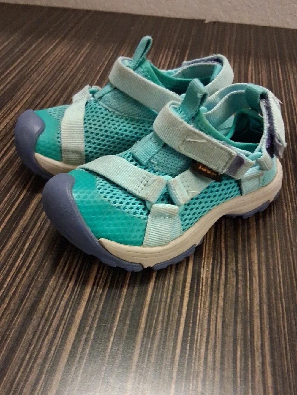 Teva Kids  Aqua Teal Mesh Sport Sandals with Hook-and-Loop Straps
